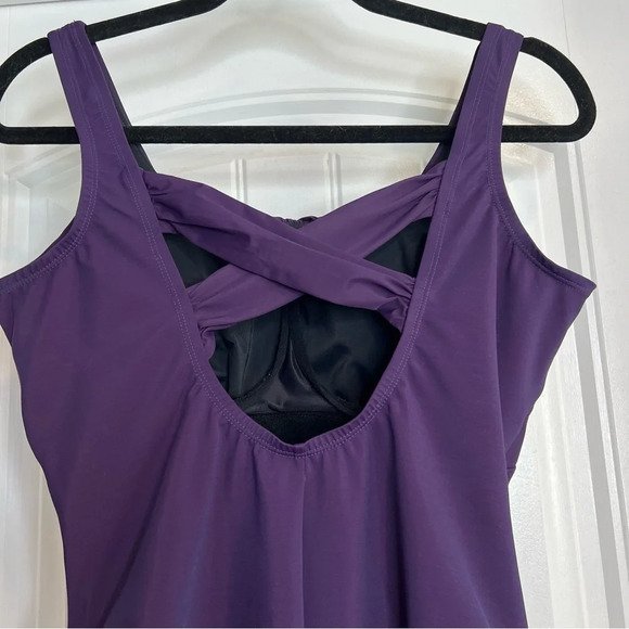 Lands’ End BlackBerry SlenderSuit Carmela Tummy Control Swimsuit. Size 10 DDD. - Picture 8 of 13